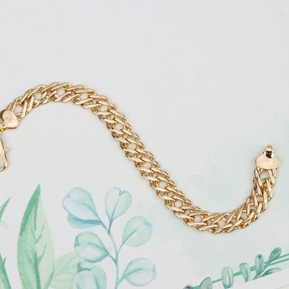 "Elegant Gold Plated Rose Gold Chain Link Bracelet for Women, XPBL1087 - Picture 3 of 12